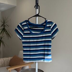 Women's | Abercrombie Striped Scoop Neck Crop Tee | Small